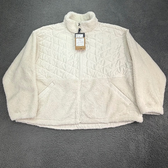 The North Face Jackets & Blazers - The North Face Cabin Fleece Full Zip Women XXL White Dune Quilted‎ Sherpa Jacket